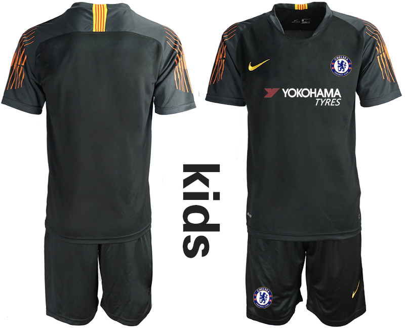 2018_2019 Club Chelsea black Youth goalkeeper soccer jerseys
